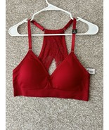 Torrid Curve Seamless Flirt Lace Back Padded No Wire Red Bralette Size 0... - $28.99