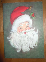 Vintage Smiling Santa Christmas Greeting Card Unused - £5.50 GBP