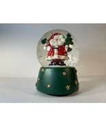 Vintage Wind-Up Santa Snow Globe Plays &quot;Joy to the World&quot; Christmas Decor - $279.55 MXN
