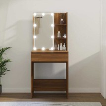Modern Wooden Dressing Table Makeup Desk Vanity Dresser With LED Mirror Drawer - £77.20 GBP+