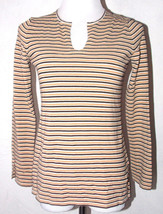 Nine West Womens Top Small Striped Knit Long Sleeve V Neck Multicolor Ca... - £12.58 GBP