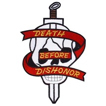 Skull Death Before Dishonor Patch 9 1/2&quot; - £14.95 GBP