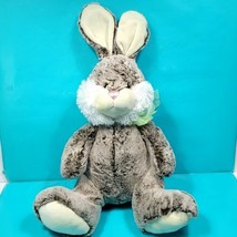 Animal Adventure Brown Bunny Rabbit Green Bow Plush Stuffed Animal Easter 20&quot; - £15.54 GBP