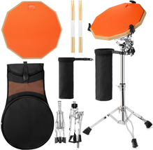 Drum Practice Pad Snare Drum Stand Set, 12&quot; Double Side Drum Pad Set with 5A Dru - £58.98 GBP