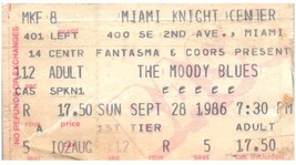 Vintage The Moody Blues Concert Ticket Stub September 28 1986 Miami Florida - £19.46 GBP
