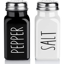 Salt And Pepper Shakers Set, Cute Glass Spice Shaker With Stainless Stee... - £10.38 GBP