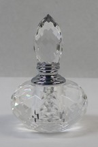 Vintage Crystal Cut Glass Perfume Cologne Scent Bottle &amp; Stopper 2-5/8&quot; Tall - £11.93 GBP