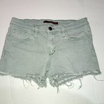 Joe&#39;s Jeans Atlantic Sage Green Denim Shorts Stretch Raw Hem Womens Size 25 - £17.21 GBP