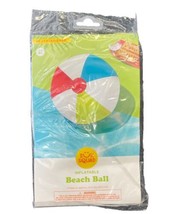 Sun Squad Beach Ball 14 Inch Diameter Inflatable Pool Party Toy Multicolor - £3.84 GBP
