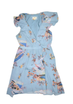 Maeve Anthropologie Dress Womens 6 Blue Floral Ruffle Midi Sundress V Neck - $33.72