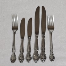 Vintage Lyon Queens Fancy Stainless Flatware 6 pc Set Japan Forks &amp; Knives - $778.98 MXN