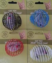 Kitten Cat Kitty Toys Mice in Round Cages 1/Pk Select Color - $3.49
