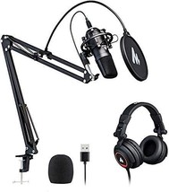 Microphone with Studio Headphone Set 192kHz/24bit MAONO Vocal Condenser Cardioid - £82.23 GBP