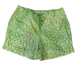 Liz Claiborne linen cotten blend Wmns Shorts Audra sz 16 Green Floral - £9.49 GBP