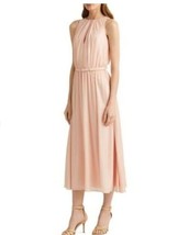 NEW LAUREN RALPH LAUREN PINK PLEATED BELTED  MIDI BELTED DRESS SIZE 12 $245 - £69.41 GBP