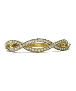 Vintage Joseph Mazer JOMAZ Gold Tone Crystal Hinged Bangle Bracelet - £84.85 GBP