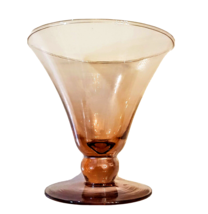 Pink Sherbet Ball Stem Goblet Stemware Pastel Blown Glass Champagne Flute - $9.85