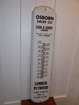 Vintage Osborn Sales Co. Lumber Large Metal Thermometer - $5,536.06 MXN