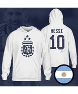 Argentina Messi Champions 3 Stars FIFA World Cup 2022 White Hoodie - $68.37 CAD+