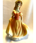 Figurines Kay’s Collections Dancing Girl Yellow Dress Peach Porcelain St... - £11.71 GBP