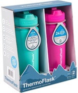 ThermoFlask 16 Oz Kids Water Bottles Stainless Steel Leak-Proof Straw Li... - $484.48 MXN