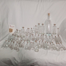 Lot of 53 Glass Bottles, Assorted, Mixed, w/ Corks - $53.99