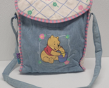 Vintage Winnie The Pooh Diaper Bag Baby Bag Honey Floral Cotton Denim Dolly - £73.28 GBP