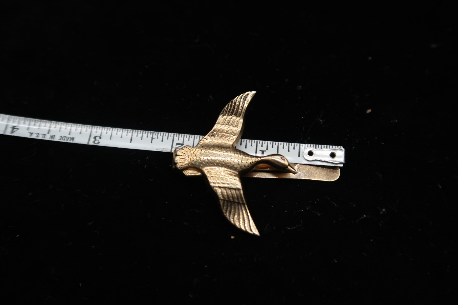 Vtg Mid-Century Duck Tie Bar Clip 1950's Dad Gift Swank Gold Tone Item image 5