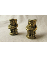 2 Vintage Miniature Cockingtons Solid Brass Toby Jugs - $17.72
