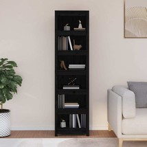 Book Cabinet Black 50x35x183 cm Solid Wood Pine - £102.58 GBP