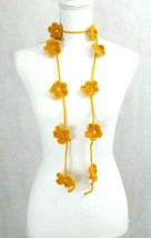 Lariat Flowers Handmade Necklace Crochet Knit Fashion Gift - £17.20 GBP