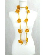 Lariat Flowers Handmade Necklace Crochet Knit Fashion Gift - $29.77 CAD