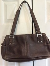 Fossil  Brown Pebble Leather Shoulder Bag Satchel Handbag Purse - £16.05 GBP