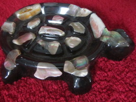 Lucite Turtle Abalone Seashell Soap Dish, Key Dish, Ring Dish, Trinket G... - £23.98 GBP