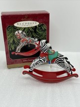 1999 Zebra Fantasy Hallmark Keepsake Ornament Original Box Rocking Horse - £6.86 GBP