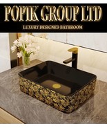 Modern Luxury   Ceramic Vanity Counter Top Wash Basin Sink- Bowl in Black with g - $880.00