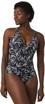 prAna Atalia Sz Small (S) Surplice Neckline Racerback One Piece Black Sp... - $49.49