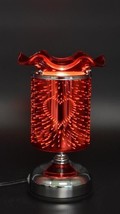 Red  Glass Heart Electric Aroma Lamp Oil and Wax Tart Warmer - £18.87 GBP