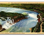 Aerial View Niagara Falls NY New York UNP Linen Postcard P27 - £1.54 GBP