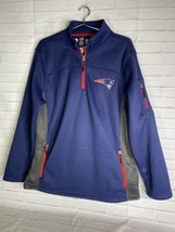 Ultra Game New England Patriots Quarter Zip Fleece Pullover Sweatshirt Mens M - £59.35 GBP