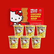 Hello Kitty Instant Chicken Ramen Noodle Soup , 6 Pack Vegan Chicken Flavor - €19,47 EUR