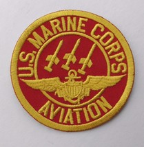 Us Marine Corps Usmc Marines Aviation Embroidered Red Gold Patch 3 Inches - £4.48 GBP