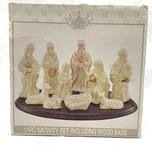 Crown Accents Nativity Set Including Wood Base 81551 11 Pieces Baby Jesus - £20.75 GBP