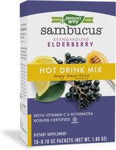Nature&#39;s Way Sambucus Elderberry Hot Drink Mix with Vitamin C and Echinacea, Imm - £21.57 GBP