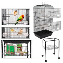 14&quot; X 18&quot; X 59&quot; Powder Coated Rolling Bird Parrot Cage Cockatiel W/Stand &amp;Wheels - £74.31 GBP