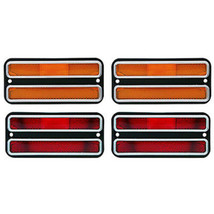 68-72 Chevy GMC Truck Front Amber &amp; Rear Red Side Marker Light Lamps Set of 4 - £44.85 GBP
