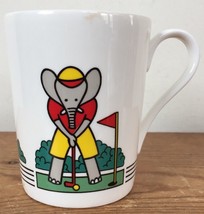 Vintage Mikasa Studio Nova Chip Putt Elephant Playing Golf Coffee Mug Porcelain - $29.99