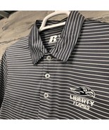 Liberty University Mens Polo Shirt Size Small S LU Flames Gray Striped N... - $12.15 CAD