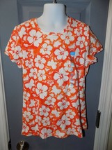 The Children&#39;s Place Orange Flower Print SS Shirt Size 10/12 Girl&#39;s NEW - £14.46 GBP