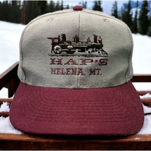 Vintage Haps Bar Helena Montana Hat Train Engine Snapback Embroidered - $29.98